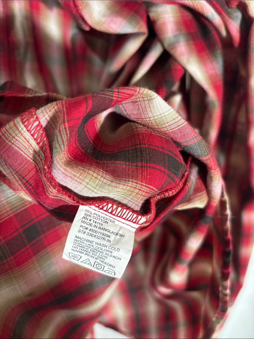 Vintage Plains Western Red Plaid Men's Shirt - Picture 9 of 9